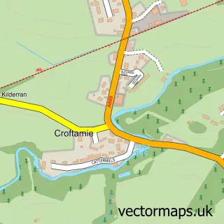Street map sample of Croftamie, Stirling and Falkirk