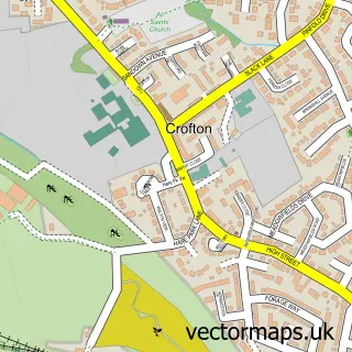 Street map sample of Crofton, West Yorkshire