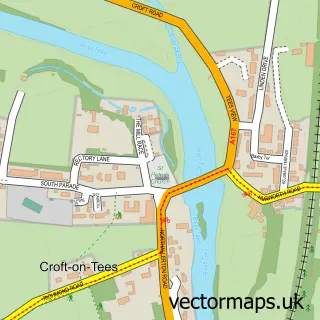 Street map sample of Croft-on-Tees, North Yorkshire