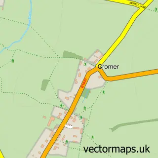 Street map sample of Cromer, Hertfordshire