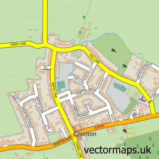 Street map sample of Cronton, Merseyside