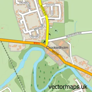 Street map sample of Crookedholm, Ayrshire and Arran