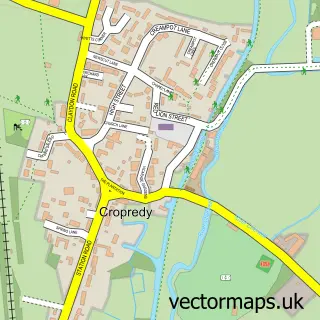 Street map sample of Cropredy, Oxfordshire