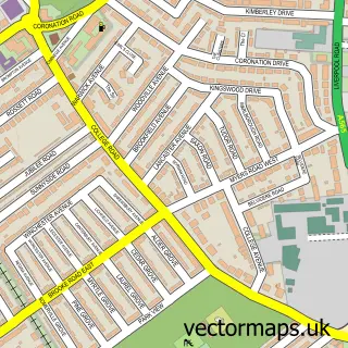 Street map sample of Crosby, Merseyside