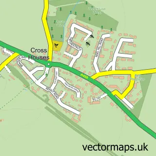 Street map sample of Cross Houses, Shropshire