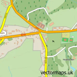Street map sample of Cross in Hand, East Sussex