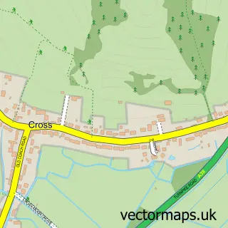 Street map sample of Cross, Somerset