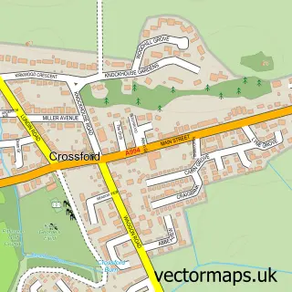 Street map sample of Crossford, Fife