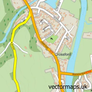 Street map sample of Crossford, Lanarkshire