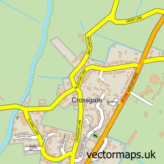 Street map sample of Crossgate, Lincolnshire