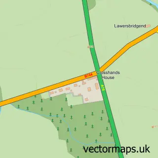 Street map sample of Crosshands, Ayrshire and Arran