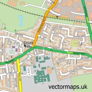 Street map sample of Crosshills, North Yorkshire