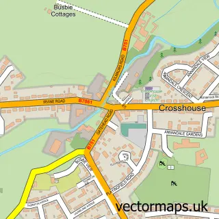 Street map sample of Crosshouse, Ayrshire and Arran