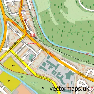 Street map sample of Crosskeys, Gwent