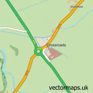 Street map sample of Crossroads, Ayrshire and Arran