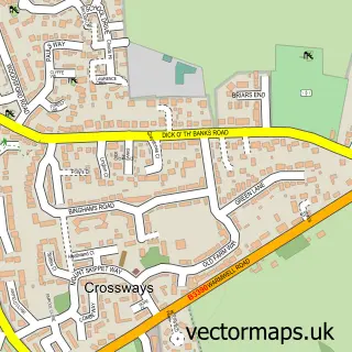 Street map sample of Crossways, Dorset