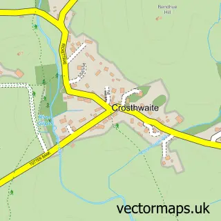 Street map sample of Crosthwaite Green, Cumbria