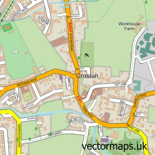 Street map sample of Croston, Lancashire