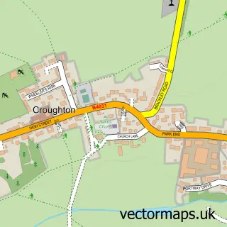 Street map sample of Croughton, Northamptonshire
