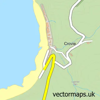 Street map sample of Crovie, Banffshire