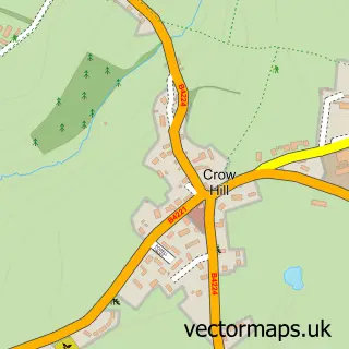 Street map sample of Crow Hill, Herefordshire
