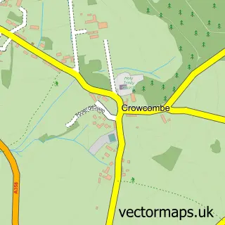 Street map sample of Crowcombe, Somerset