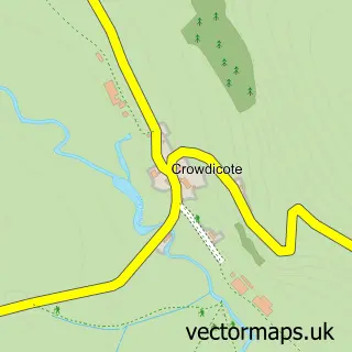 Street map sample of Crowdecote, Derbyshire