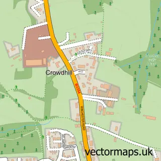 Street map sample of Crowdhill, Hampshire