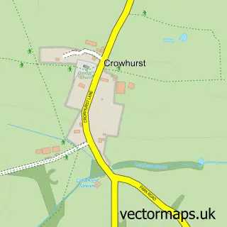Street map sample of Crowhurst, Surrey