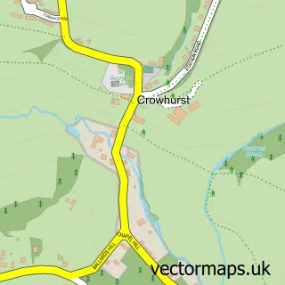 Street map sample of Crowhurst, East Sussex