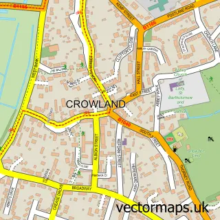 Street map sample of Crowland, Lincolnshire