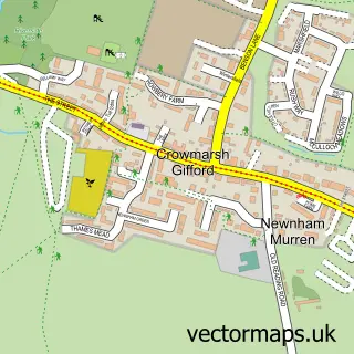 Street map sample of Crowmarsh Gifford, Oxfordshire