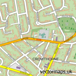 Street map sample of Crowthorne, Berkshire