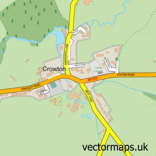 Street map sample of Crowton, Cheshire