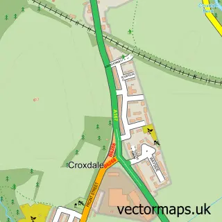 Street map sample of Croxdale, Durham