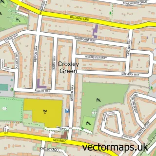 Street map sample of Croxley Green, Hertfordshire