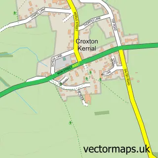 Street map sample of Croxton Kerrial, Leicestershire