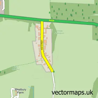 Street map sample of Croxton, Cambridgeshire