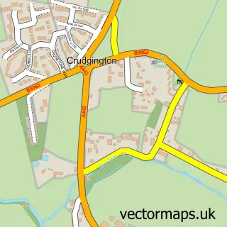 Street map sample of Crudgington, Shropshire