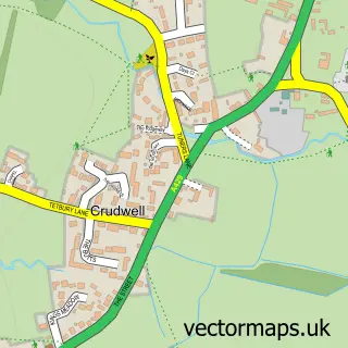 Street map sample of Crudwell, Wiltshire