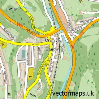Street map sample of Crumlin, Gwent