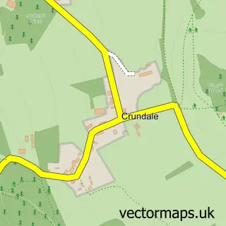 Street map sample of Crundale, Kent