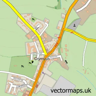 Street map sample of Crymych, Dyfed