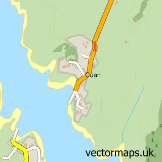 Street map sample of Cuan, Argyll and Bute