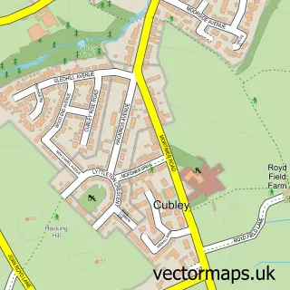 Street map sample of Cubley, South Yorkshire