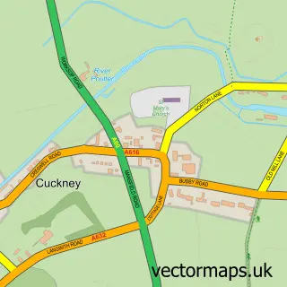 Street map sample of Cuckney, Nottinghamshire