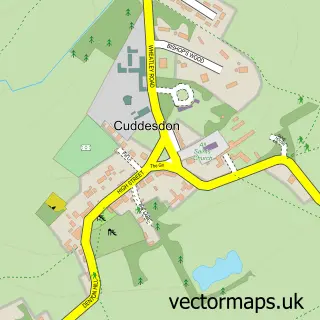 Street map sample of Cuddesdon, Oxfordshire