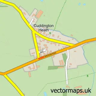 Street map sample of Cuddington Heath, Cheshire