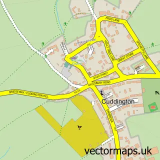 Street map sample of Cuddington, Buckinghamshire