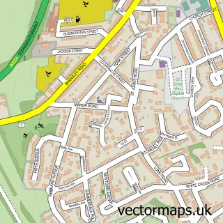 Street map sample of Cudworth, South Yorkshire